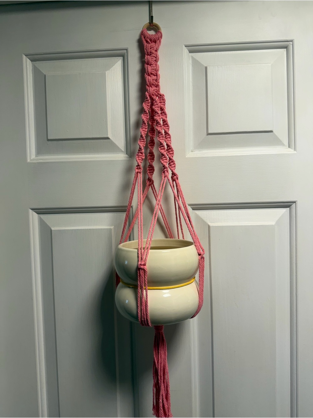 Handmade Pink Macramé Plant Hanger